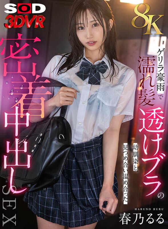 【VR】【8K】ゲリラ豪雨で濡れ髪・透けブラの幼馴染と、見つめ合い温め合った密着中出しSEX 春乃るる