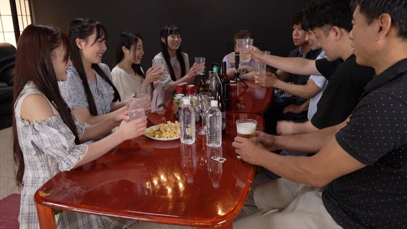 AV業界合コン！4 有栖ももか・芦名はるき・捧いのり・朝日しずく ～ロングヘアーが美しいAV女優4人を集めました！