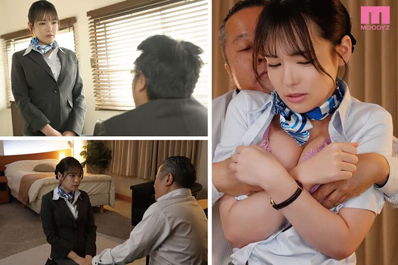 絶倫粘着オヤジクレーマーに何度も何度も中出しされて…二度と翔べないスレンダー巨乳CA 乃坂ひより